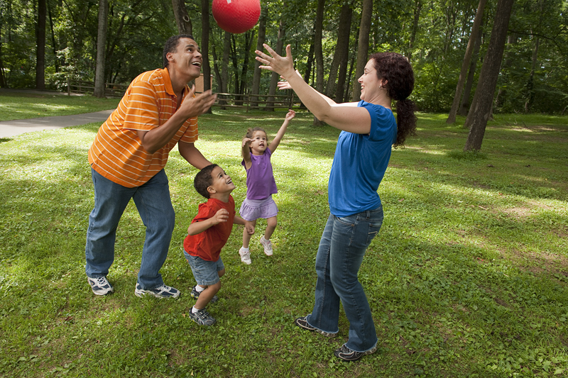 Family playing